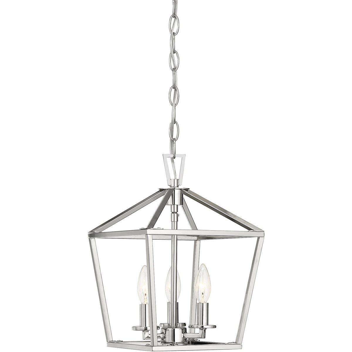 Savoy House Townsend 3-Light Foyer Pendant, Polished Nickel, 10in W x 15in H, Model 3-320-3-109, Metal