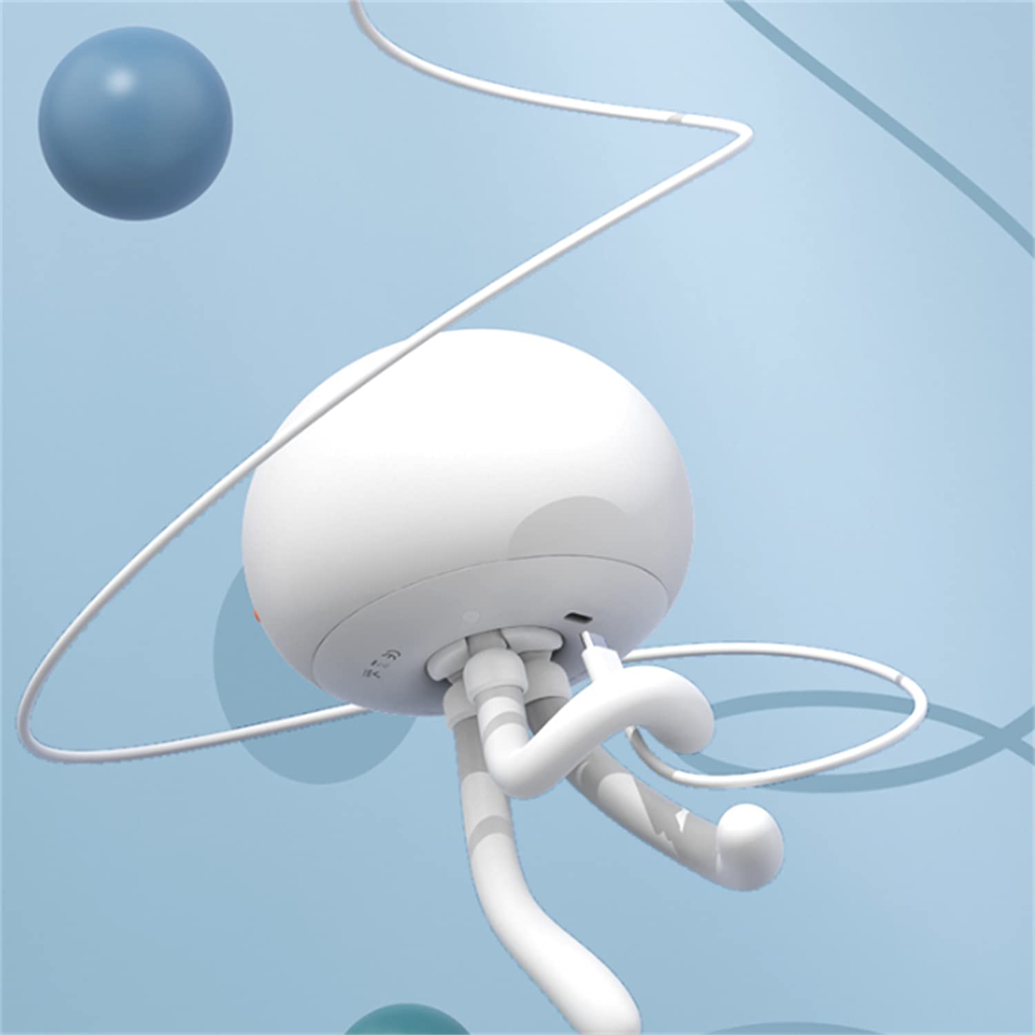 Kids Rechargeable LED Night Light  Dimmable Baby Touch Control Lights with Charging 1800mAh  Lovely Jellyfish Shape (Blue + IR R