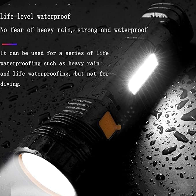 E-Shidai 4Pcs Solar/Rechargeable Multi Function 1000 Lumens Led Flashlight, With Emergency Strobe Light And 1200 Mah Battery, Em