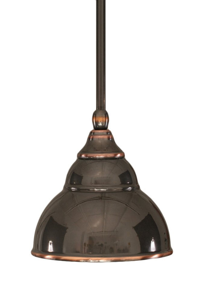 Toltech Lighting 23-Bc-427 6-Inch Stem Mini-Pendant Light Black Copper Finish With Double Bubble Metal Shade