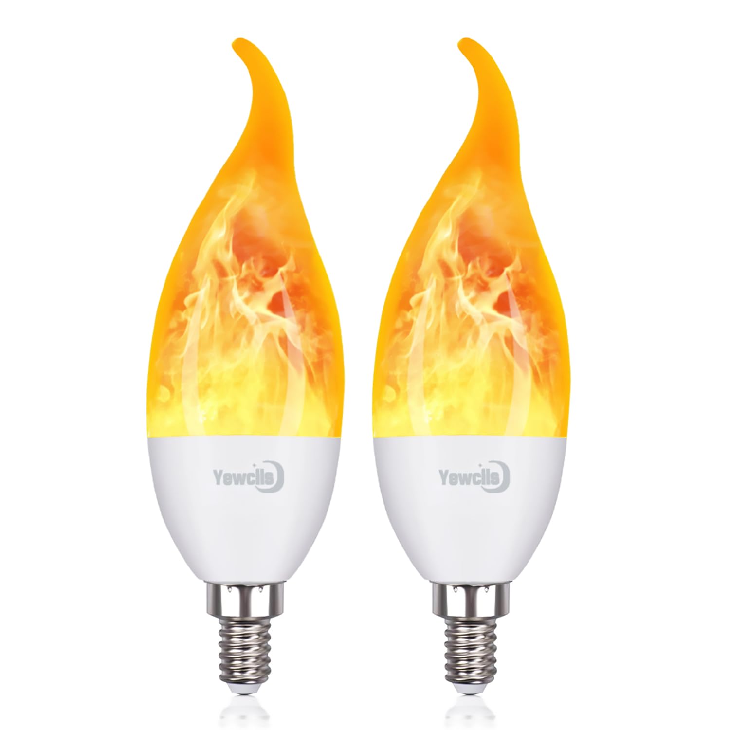 Yewclls LED Flame Effect Light Bulbs - E26 LED Bulb with Gravity Sensor Flickering Light Night Bulb for Holiday Gifts Home Hotel