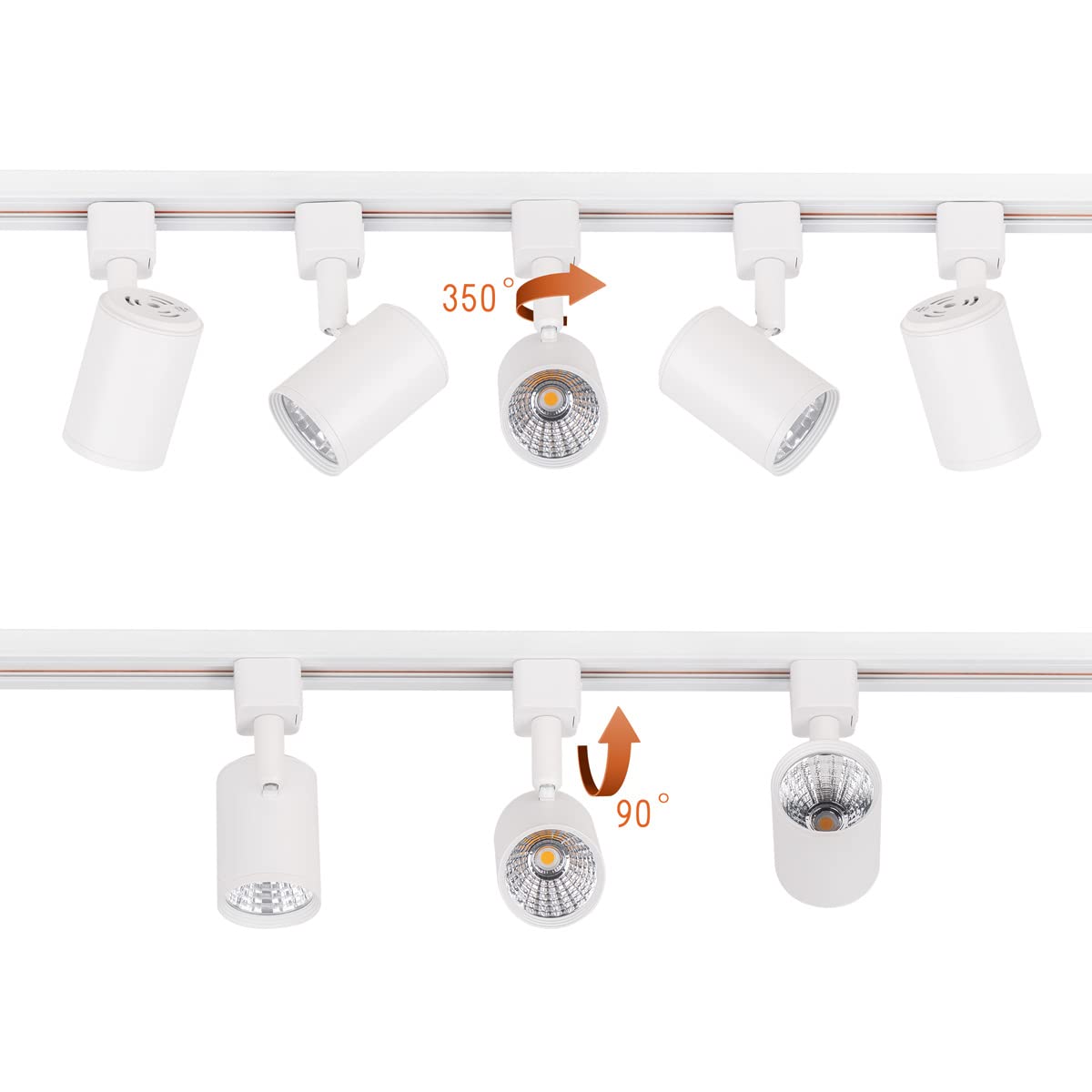 Mirrea Led Track Lighting Heads Compatible With Single Circuit J Type Rail Ceiling Spotlight For Accent Task Wall Art Exhibition Lighting 6.5W 3000K Warm White 24° White Painted Pack Of 12