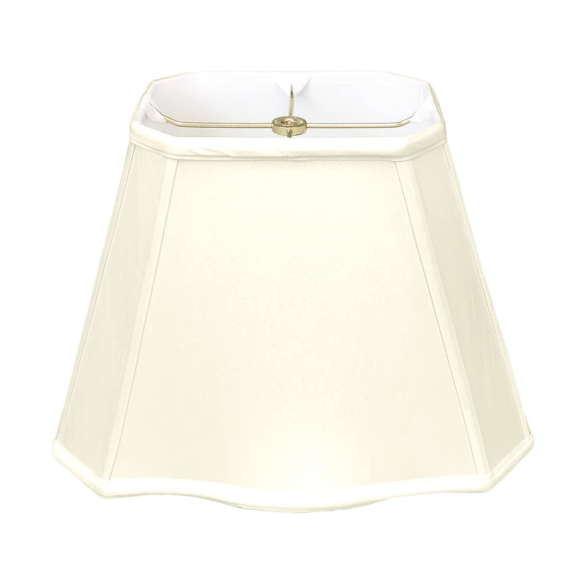 Royal Designs Fancy Bottom Rectangle Basic Lamp Shade, Eggshell, (7 x 9)&quot; x (10.25 x 16)&quot; x 12.25&quot;, BS-747-16EG