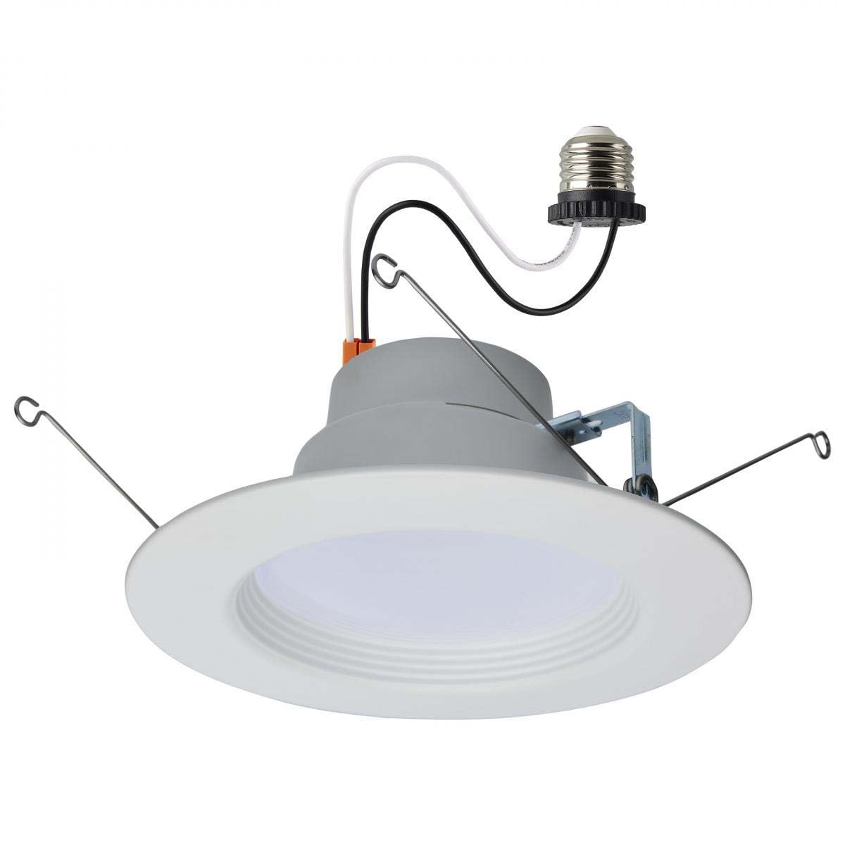 Satco LED Retrofit Downlight with Stepped Baffle, CCT and Wattage Selectable, 5-6 Inch Round, White