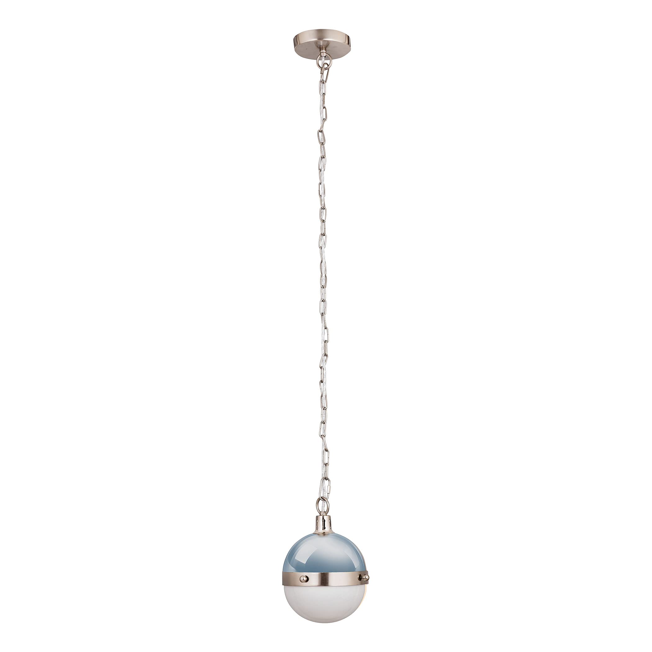 Elk Home Harmelin 1-Light Mini Pendant, Brushed Steel & Pastel Blue, 7W X 7D X