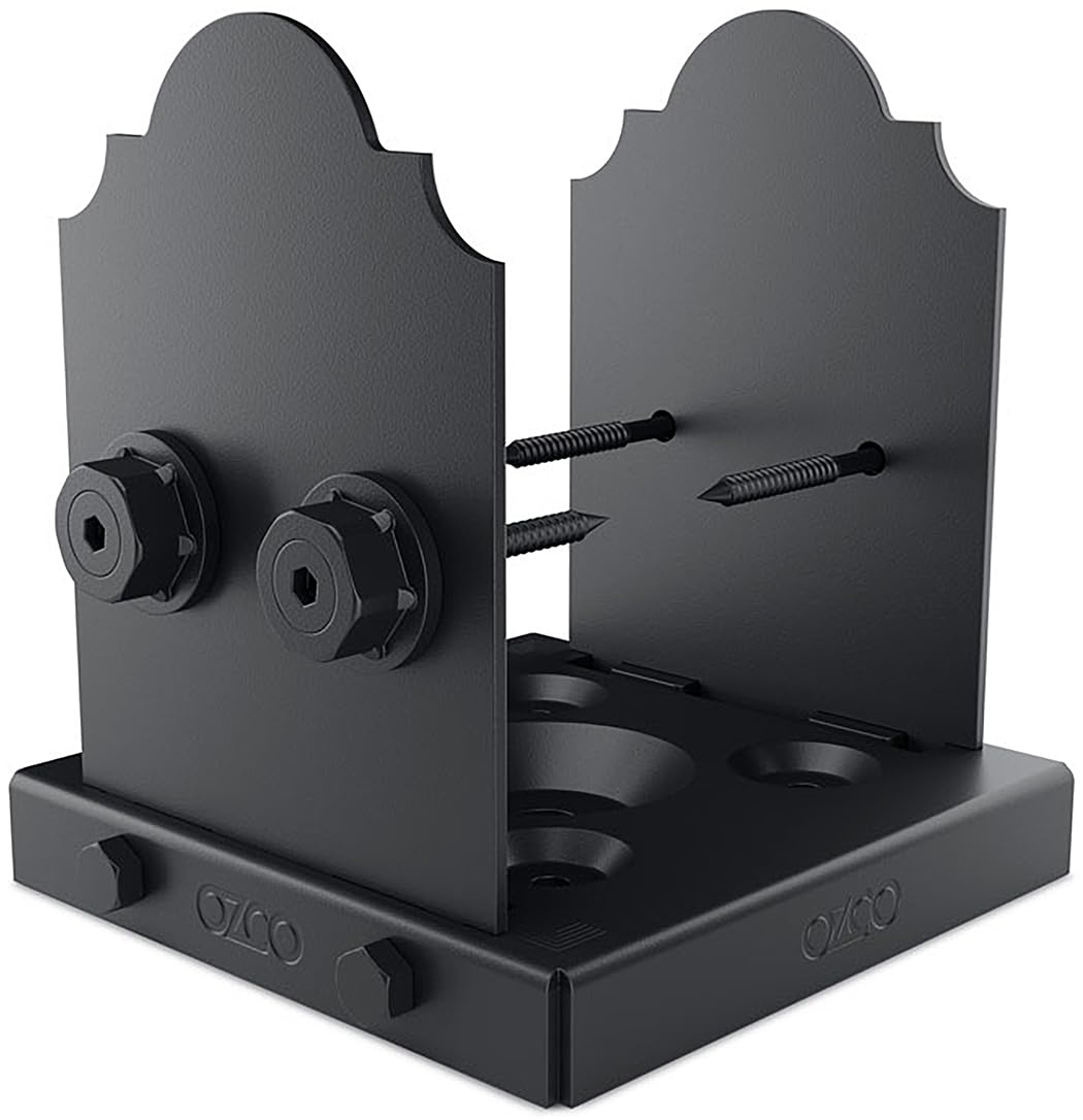 Ozco Building Products 54208 Laredo Sunset Lite 6X6 Post Base, (1 Per Pack), Black