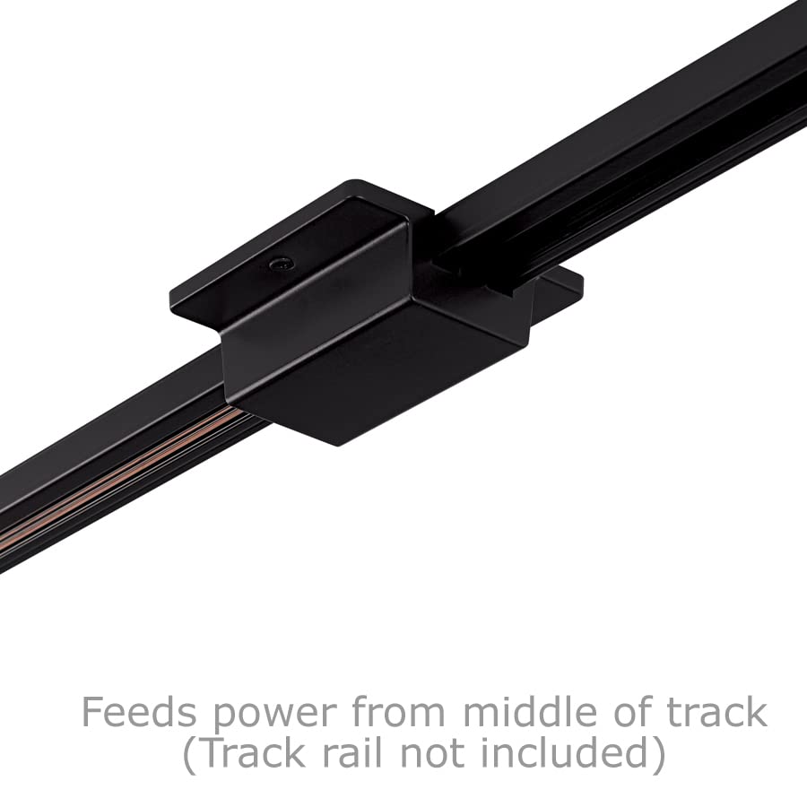 J.LUMI H Track Canopy Connector RAC6006, 120V 20A, Black, Metal, Compatible with Halo Track System, UL Listed