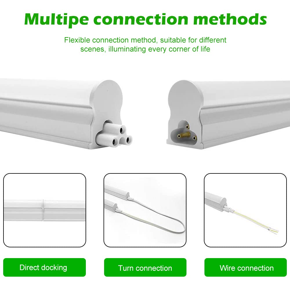 Lightingwill 10 Pack Led Shop Light 4Ft, Warm White 3000~3500K, 20W, Linkable T5 Integrated Fixture, Utility Led Ceiling Light A