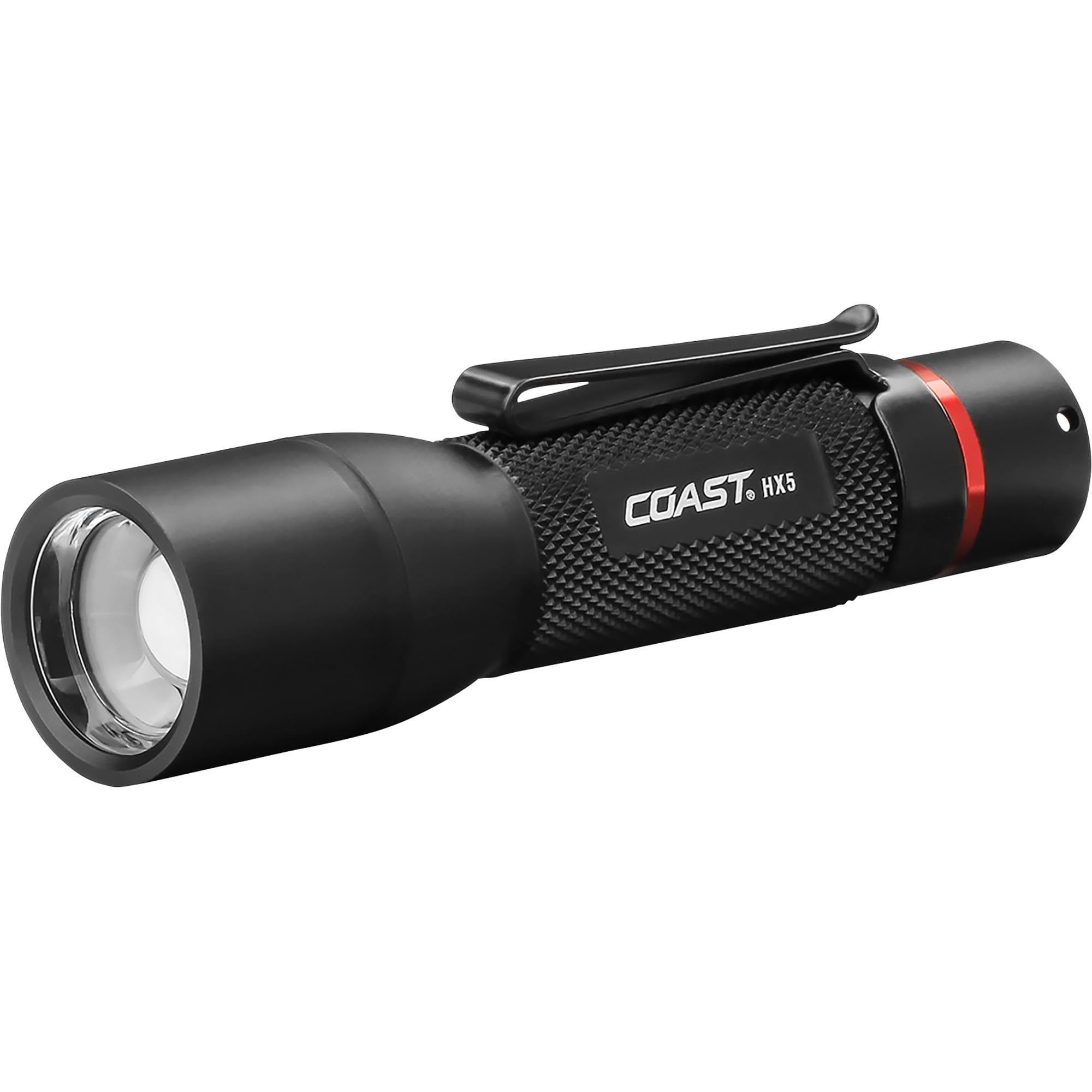 Coast HX5 LED Flashlight, 360 Lumens, Pure Beam Focusing, Weatherproof, Pocket Sized, Black, Model GIDDS2-2496544