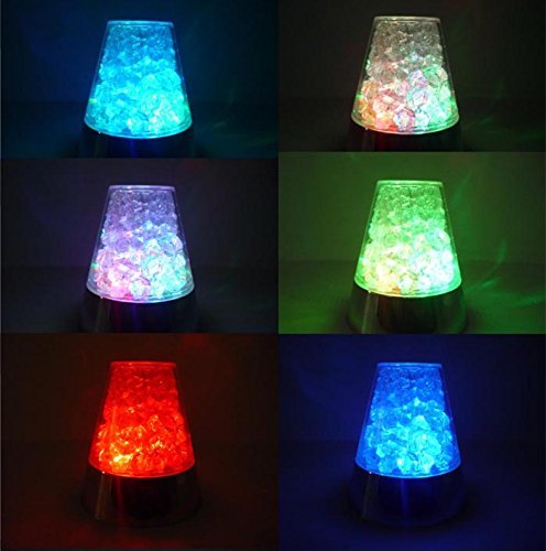 E&A Ice Fiber Optic Mood Lamp with Color-Changing Crystals Base, Blue, Model 8541999671, Made of Acrylonitrile Butadiene Styrene