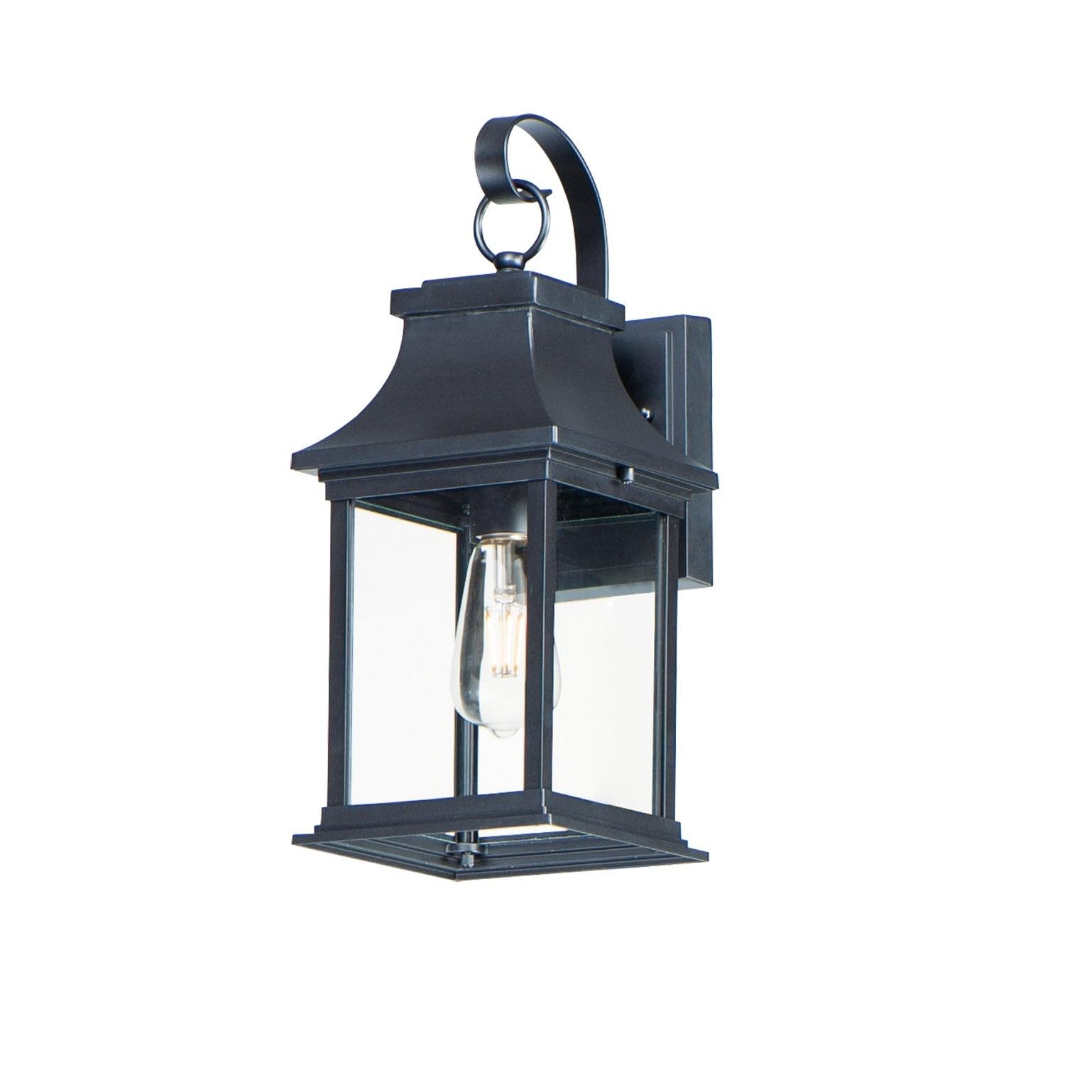 Maxim Vicksburg Outdoor Wall Sconce, 1 Light, 16inH x 6.75inW, Aluminum, Black, Model 30022CLBK