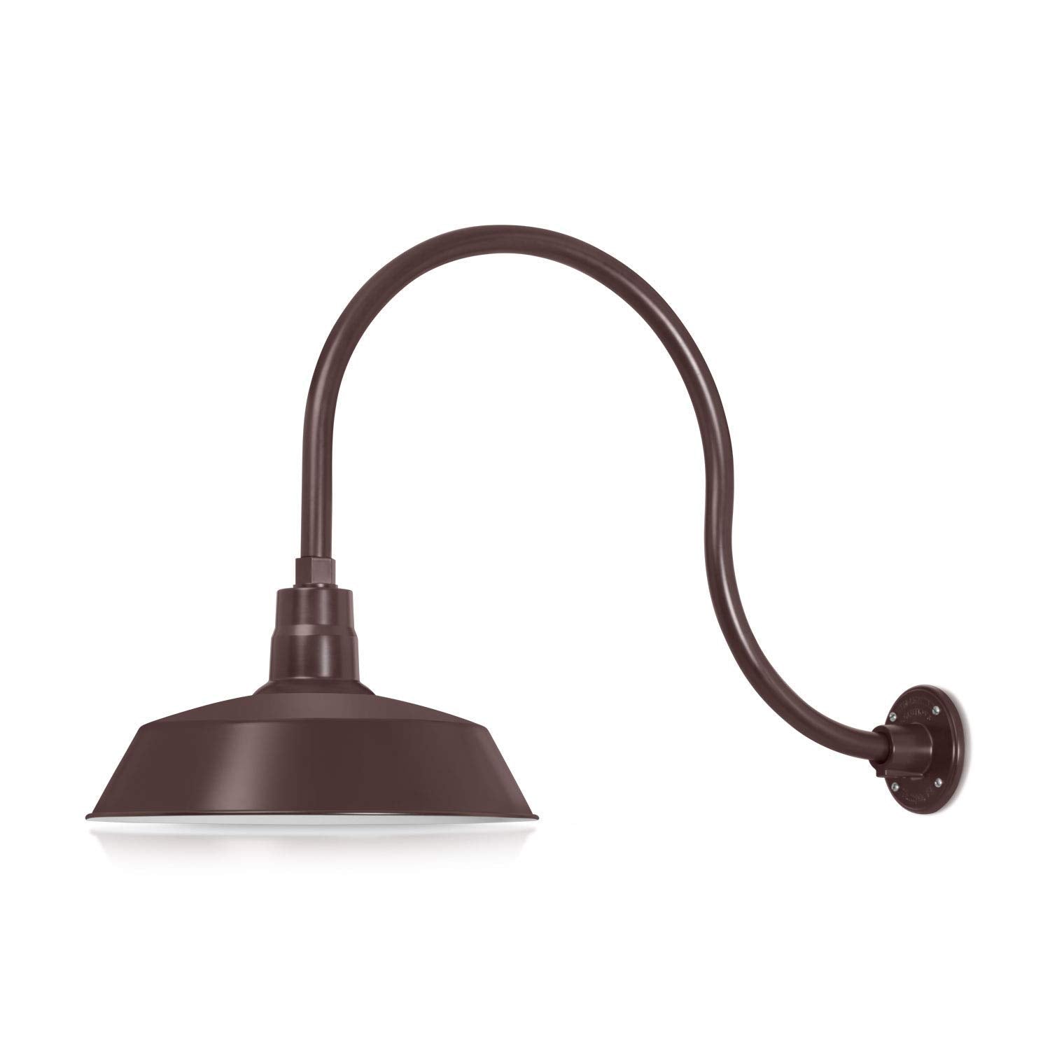 14in. Architectural Bronze Outdoor Gooseneck Barn Light Fixture With 24in. Long Extension Arm - Wall Sconce Farmhouse, Antique S