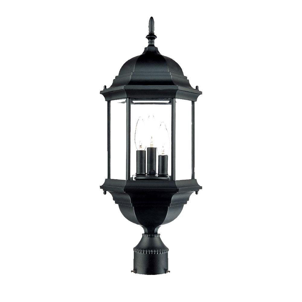 Acclaim Lighting 5187Bk Black Three Light Outdoor Post Mount Fixture - 9.25 X 21.5 Inches