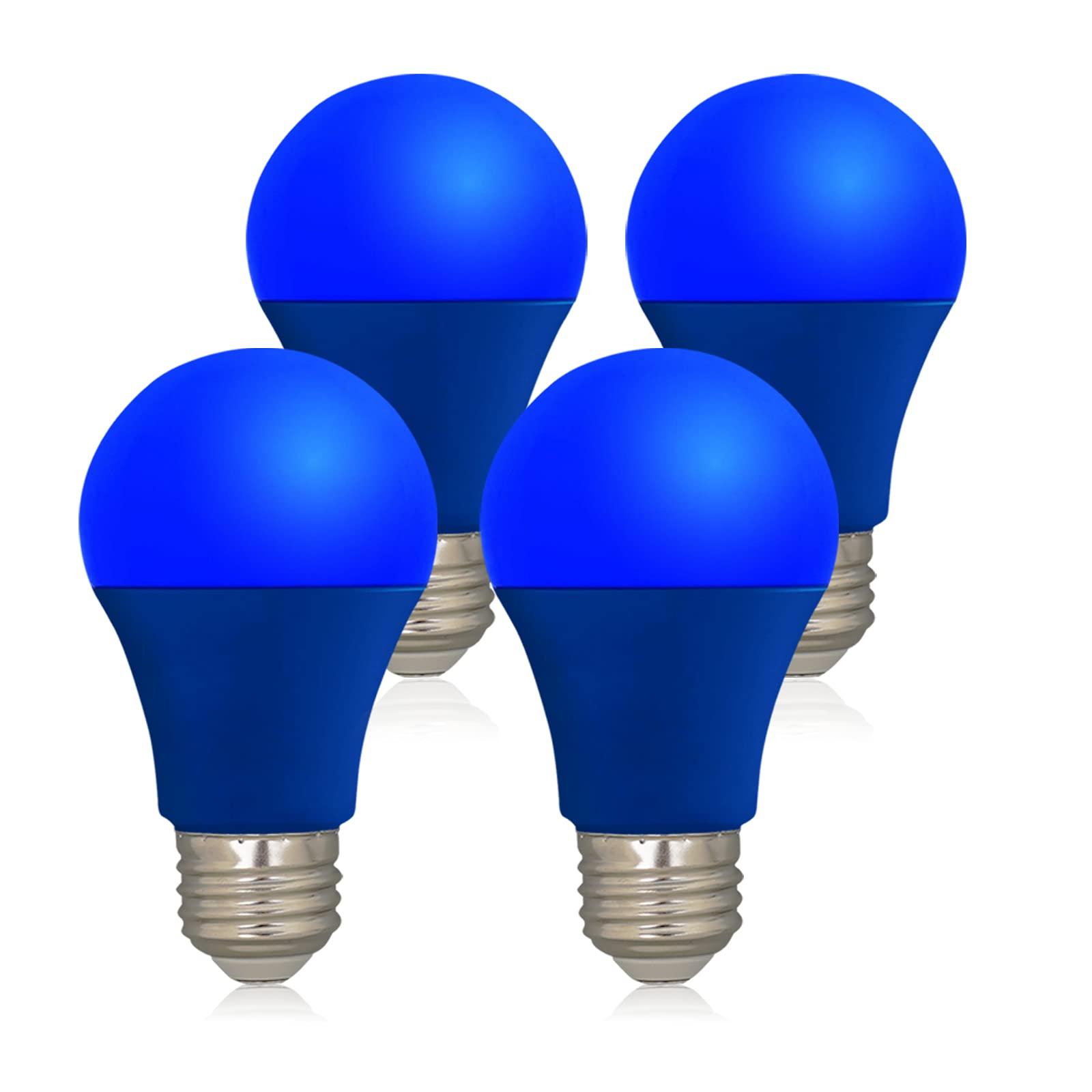 U4Glory Led Blue Light Bulbs - A19 E26 Base, 9W (60W Equivalent), 4 Pack For