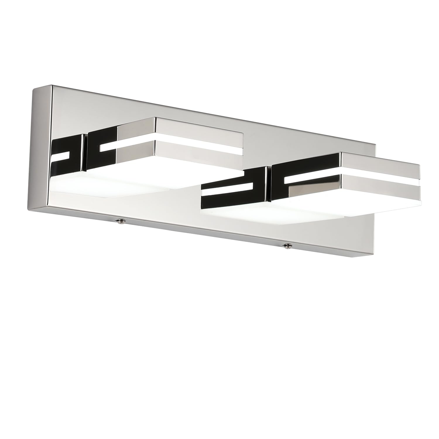 SineRise LED Bathroom Vanity Light Fixture, 2-Light, 15.5-Inch, Dimmable, Chrome, Acrylic, Model H0001-17