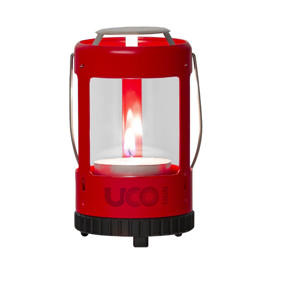 UCO Mini Candle Lantern Kit - Compact Aluminum uco tealight Candle Lantern with 4 Tealights & Carry Case - Windproof  Safe Emergency Lantern for Camping  Backpacking & Power Outages