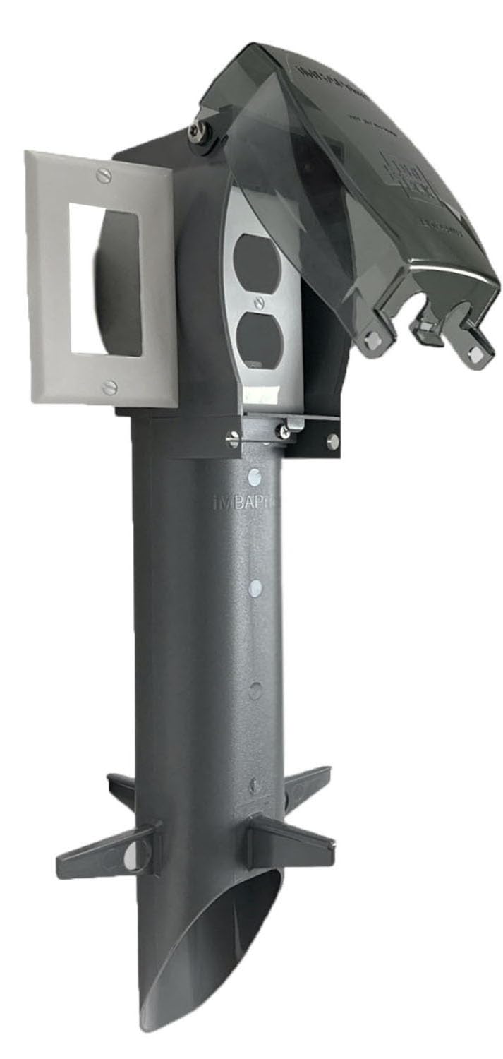 iMBAPrice IMBA-GPD19GR 19.5 Silver Grey Outdoor Power Post Enclosure, Weatherproof in-Use Electrical Outlet Stake for Garden & L