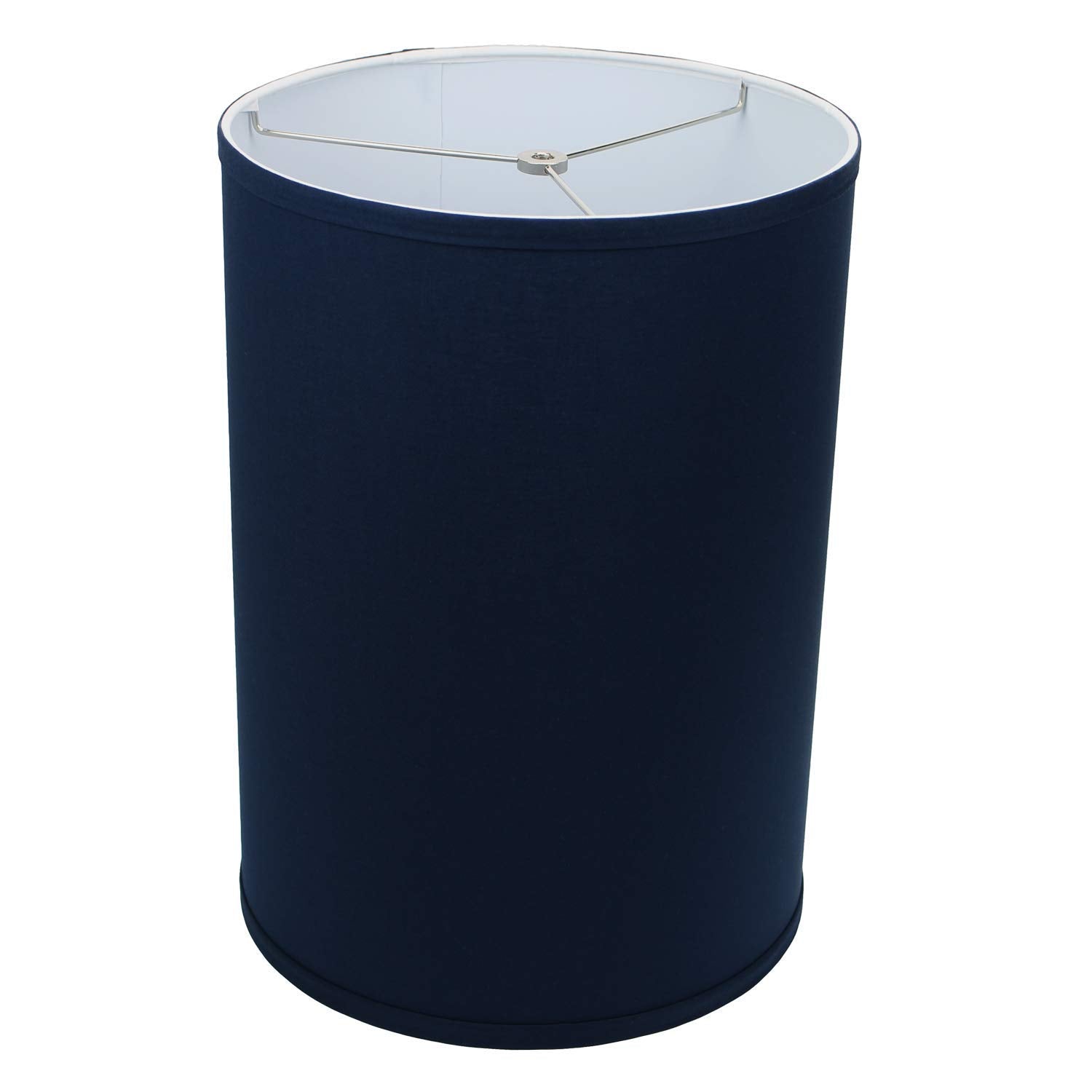 FenchelShades.com 12'' Diameter x 17'' Height Drum Lampshade Retro Rustic Vintage Hardback USA Made (Navy Blue)
