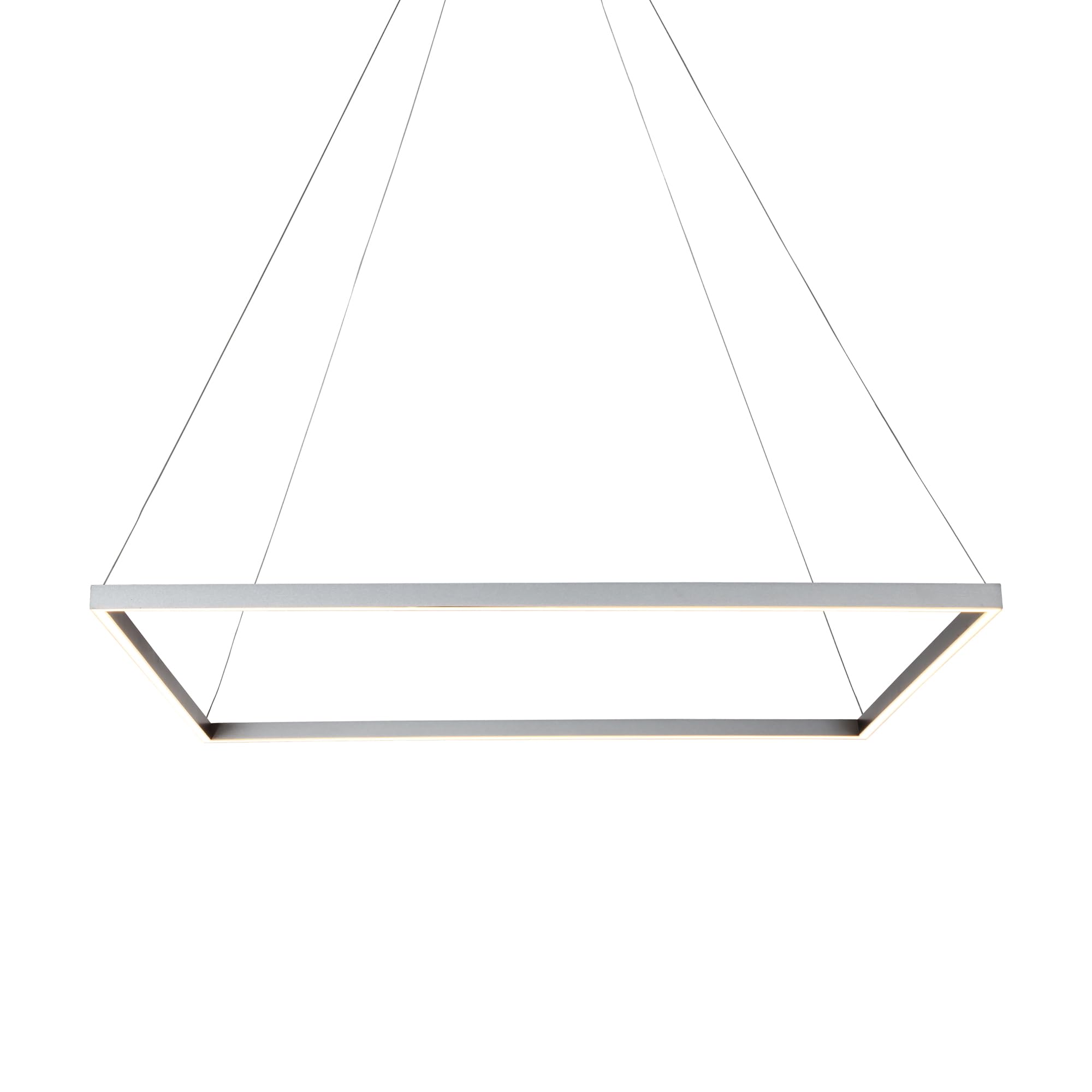 VONN Atria 39in Adjustable Suspension Modern Square LED Chandelier, Silver, Aluminum, Model VMC35511AL