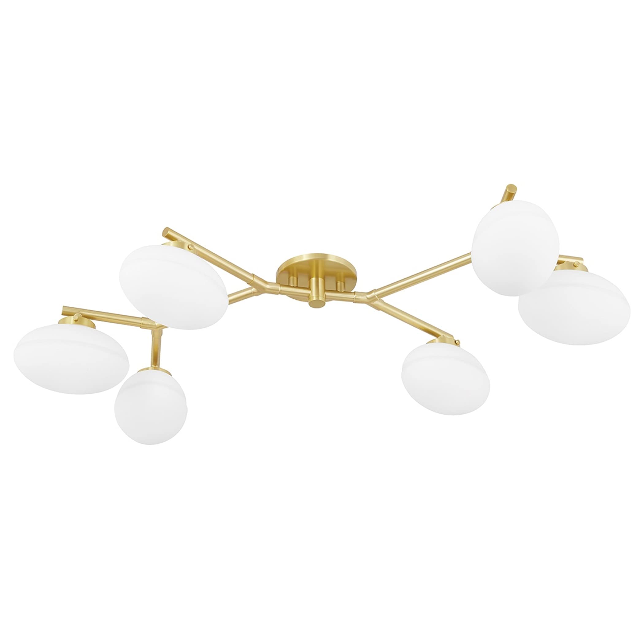 Hudson Valley Lighting Wagner - 6-Light Semi Flush - Aged Brass Finish - Opal Glass