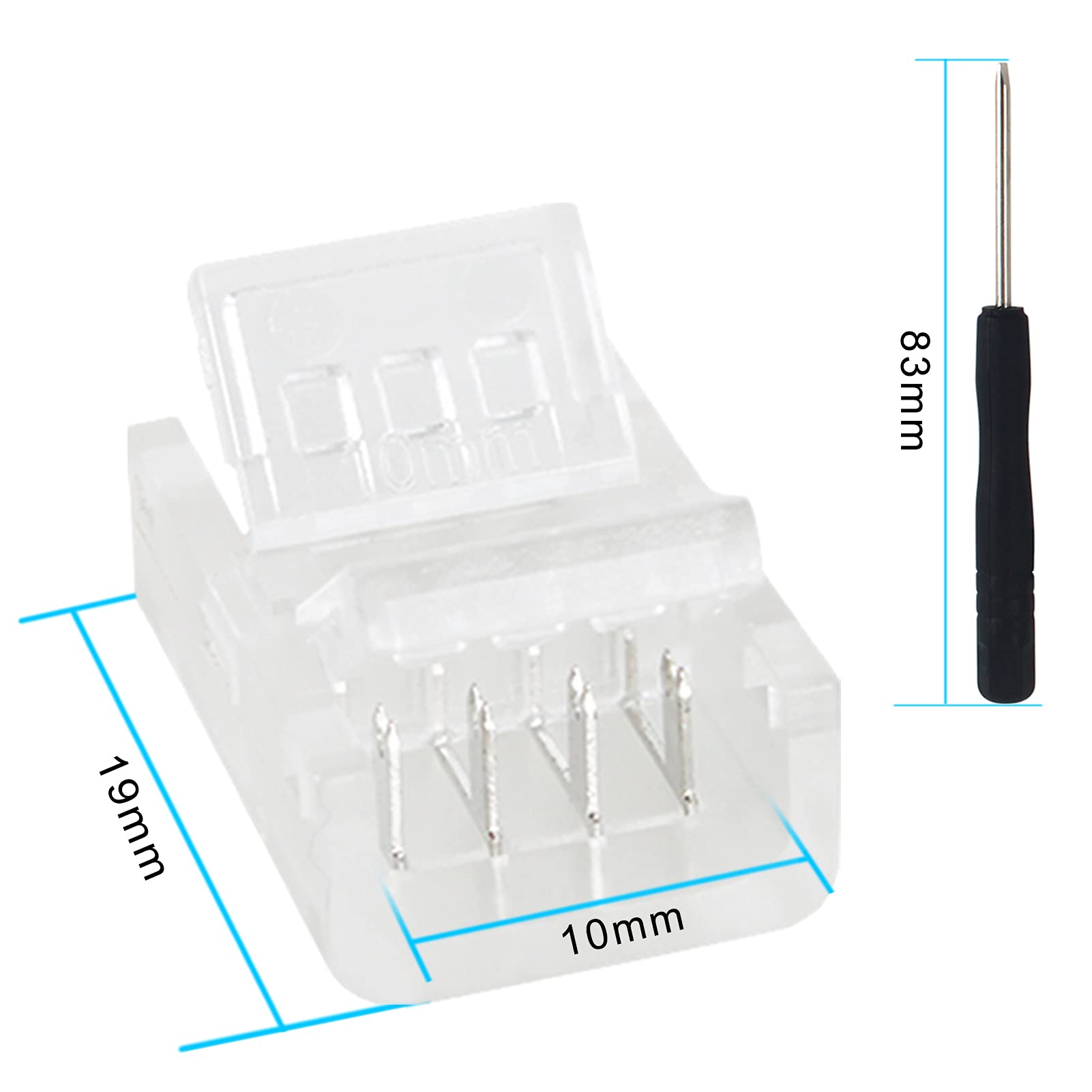 Rgbzone 10 Pcs 4 Pin Led Connector, Strip To Strip Rgb Connector For 10Mm Waterproof Or Non-Waterproof Smd 5050/3528 Rgb Led Str