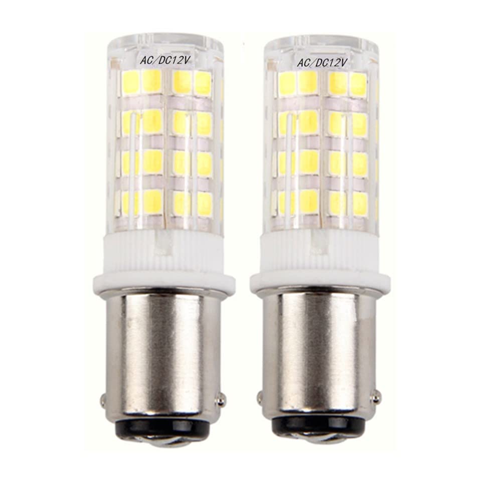 Hryspn 5W Ba15D Led Light Bulb 12V 24V Daylight White 6000K 35W Equivalent, Double Connect Sbc Bayonet Led Replacement Lamp For 