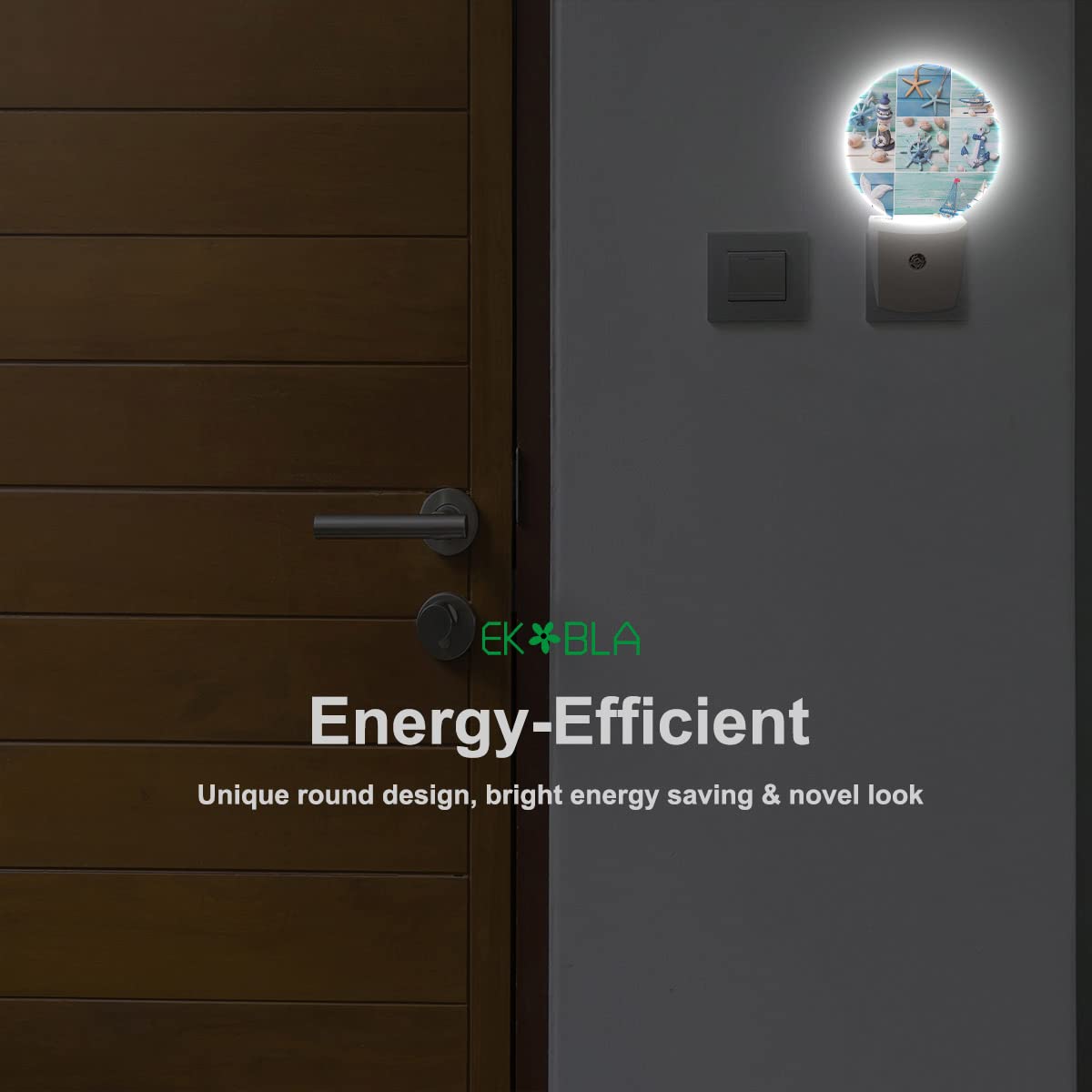Ekobla Starfish And Sea Shell Led Night Light Beach Ocean Sea Dusk To Dawn Night Lamp Auto Sensor For Home Indoor Bathroom Hallw
