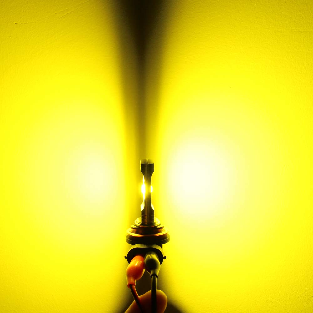Alla Lighting H10 9145 LED Bulbs 3000K Gold Yellow Fog Lights 3800lm High Illumination Model ETI 56-SMD