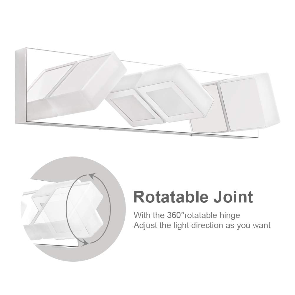 Ralbay LED Vanity Light Fixture, 3-Light, Stainless Steel, Chrome-Cool White, Model Ralbay, Ideal for Bathroom Lighting
