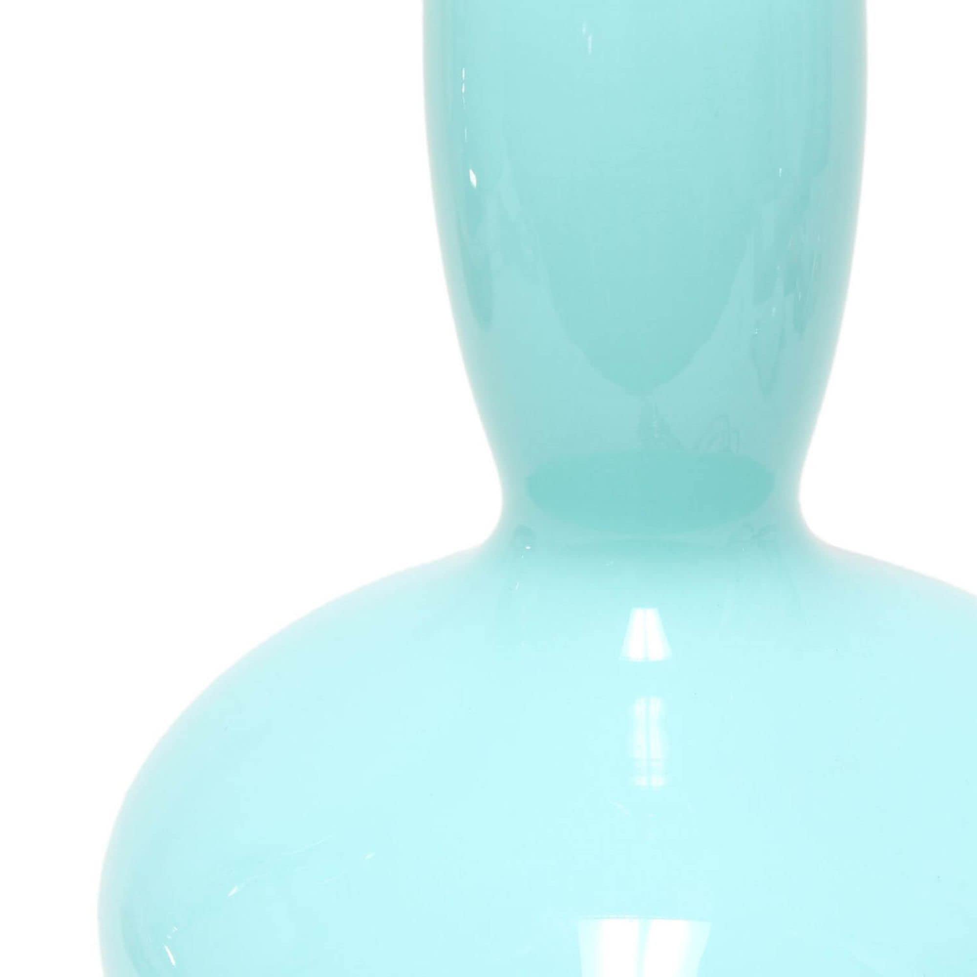 Lalia Home Contemporary Glass Dollop Table Lamp With White Fabric Shade - Seafoam