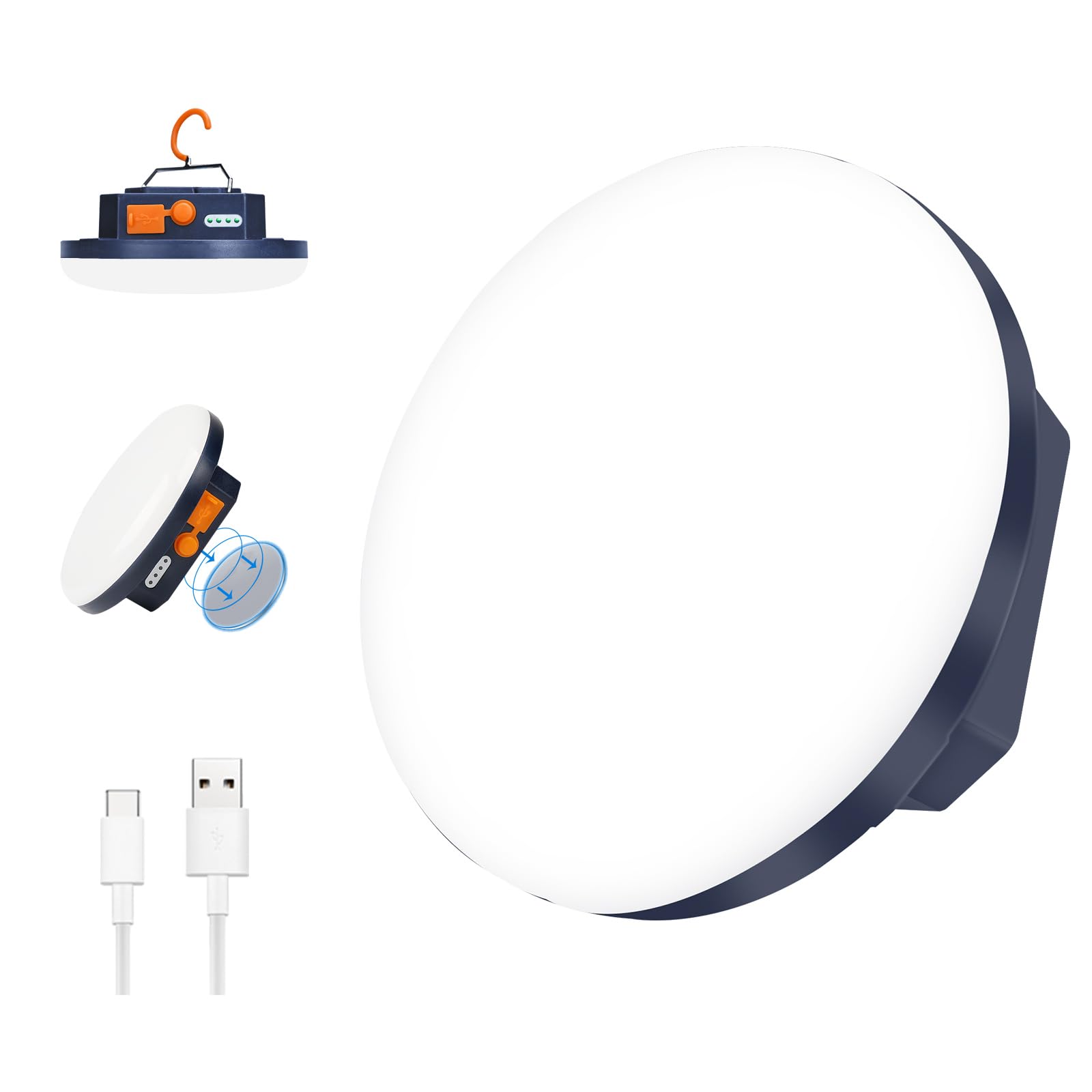 IODOO 7800mAh 3000LM Flashlight Portable LED Camping Lantern Rechargeable Light 30W with Magnet , IPX5 Waterproof Tent Lights Po