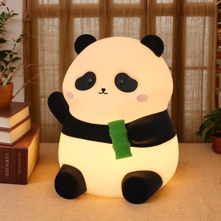 Emmanoth Cute Panda Night Light,Cute Lamp,Squish Lamp for Kids, Kawaii Room Decor Baby Night Light for Bedroom Kids Room Nursery