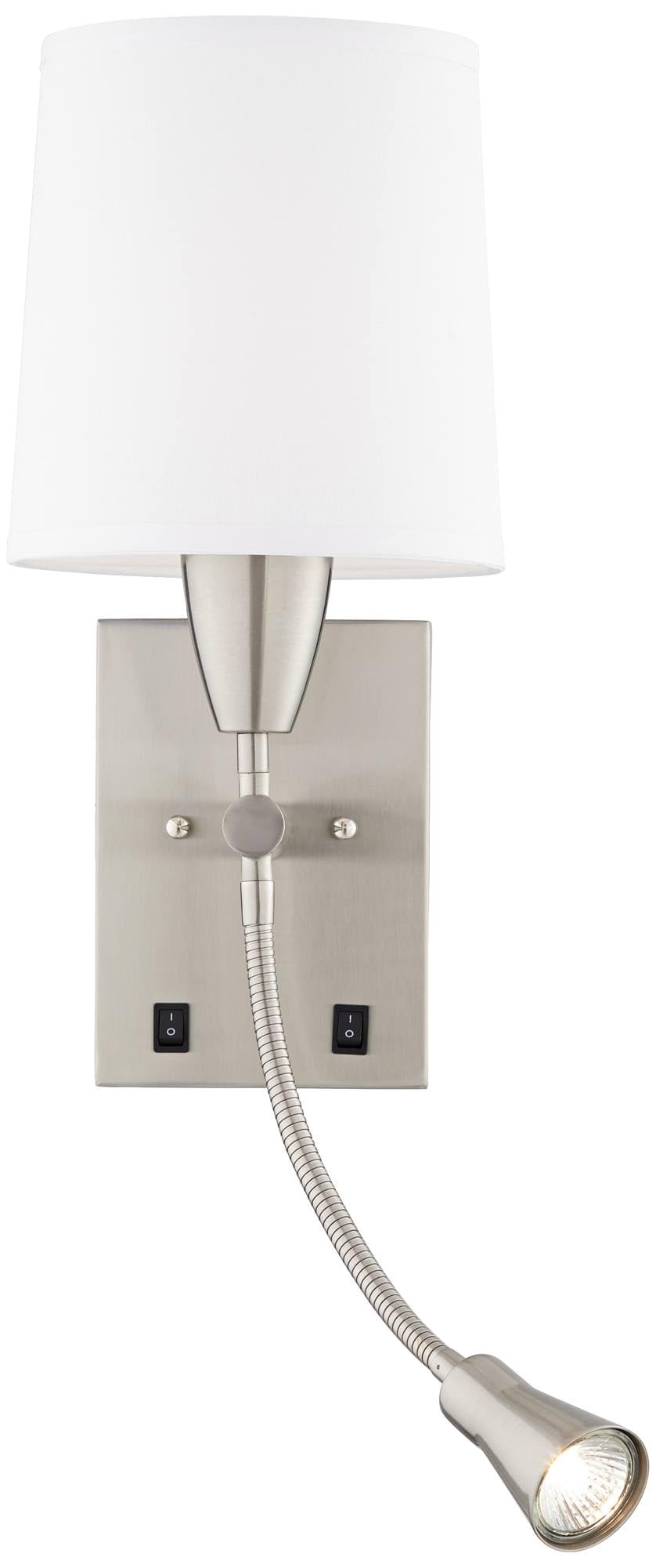 360 Lighting Aoife 17 High Brushed Nickel Wall Sconce with Reading Light