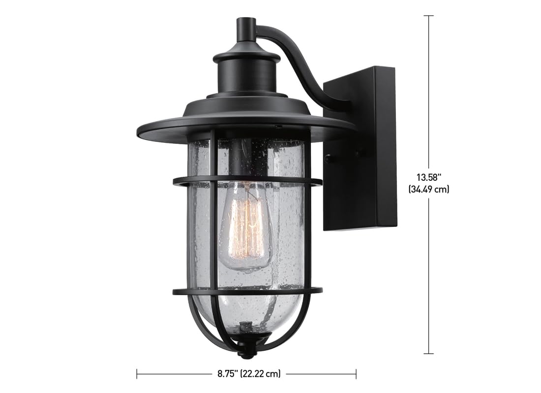 Globe Electric Vintage 1-Light Wall Sconce, Natural Black, Model 3001850, One Size