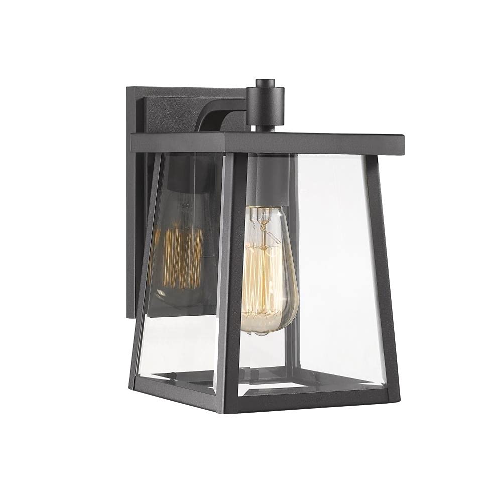 Chloe Lighting Gabriel Transitional 1 Light Textured Black Outdoor Wall Sconce 10&quot; Tall