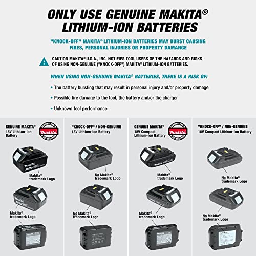 Makita DML815B 18V LXT Cordless LED Flashlight, Black, Aluminum Construction