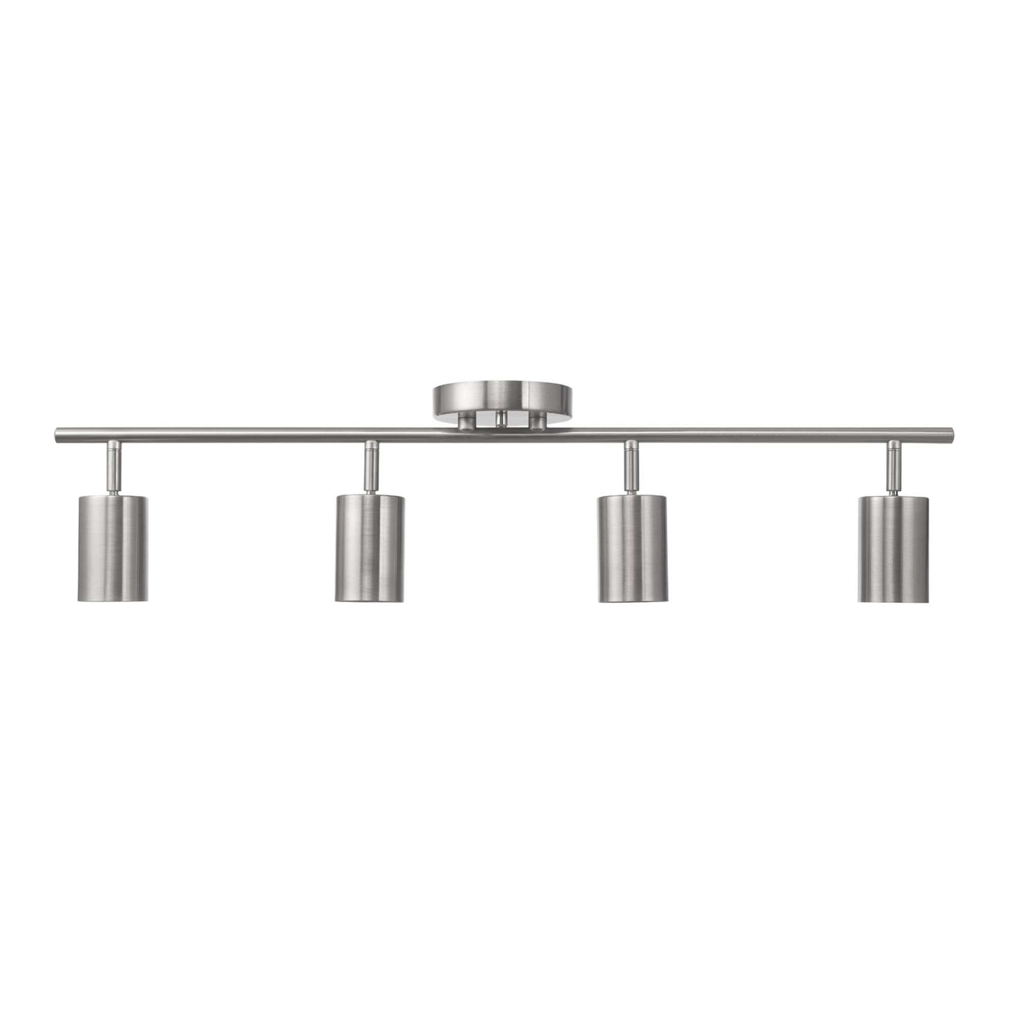 Globe Electric Pratt 4-Light Track Lighting, Brushed Nickel Finish