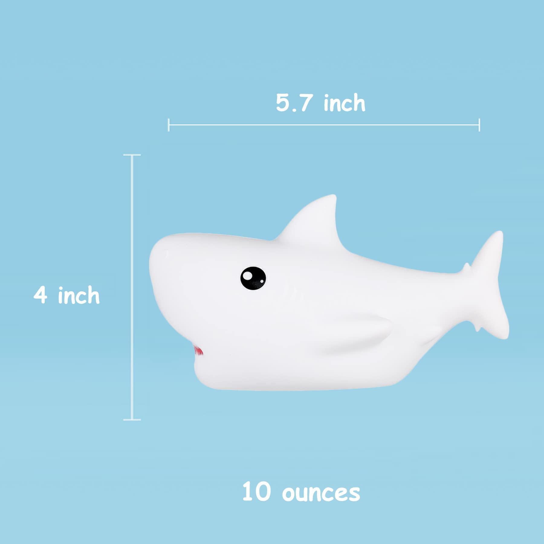 Tripro Shark Silicone Nursery Night Light Beach Room Decor Desk Lamp Toys,Bedroom Decorations Gifts For Baby,Boys,Girls,Toddlers,Kids,Teens