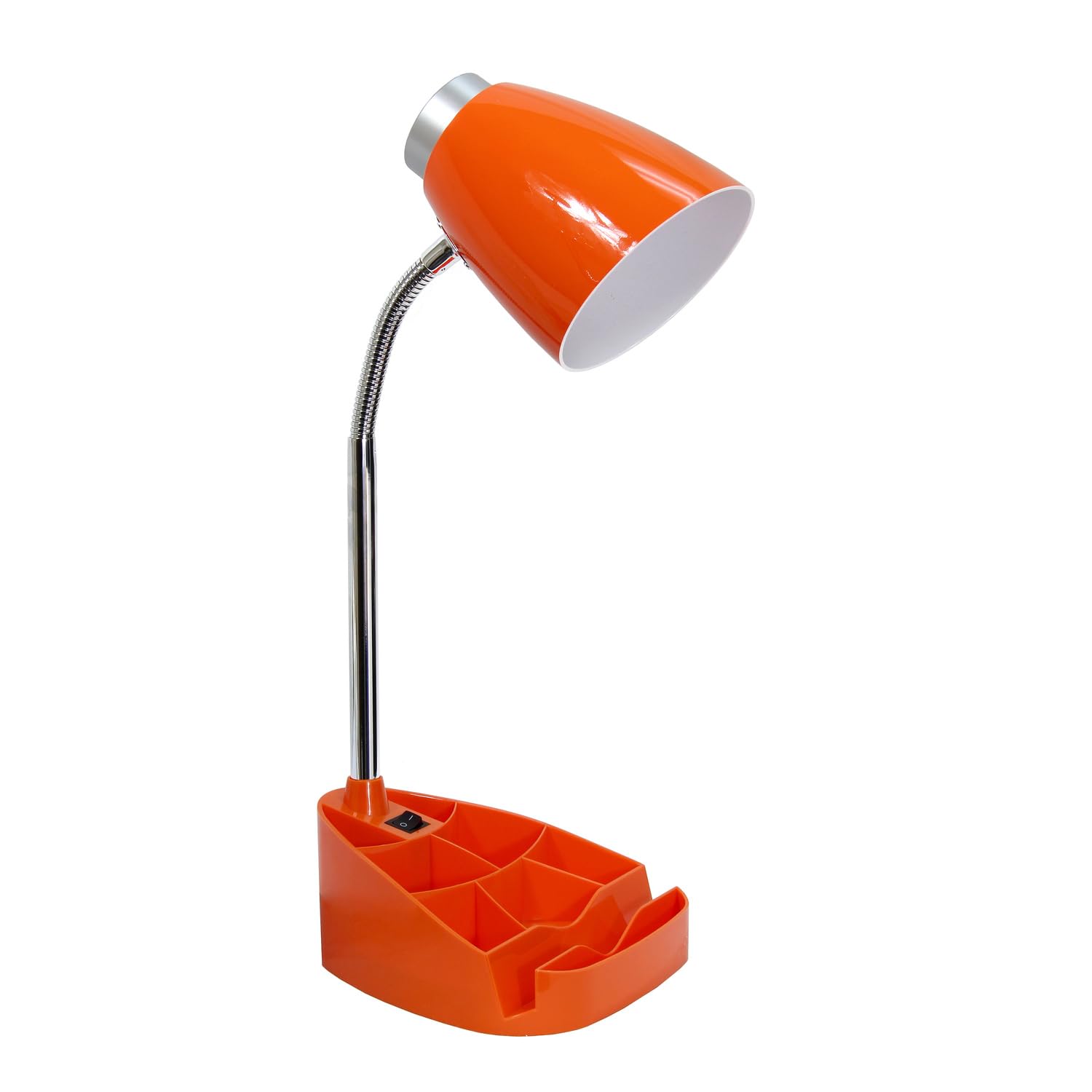 All The Rages Creekwood Home 18.5'' Orange Flexible Gooseneck Organizer Plastic Desk Lamp