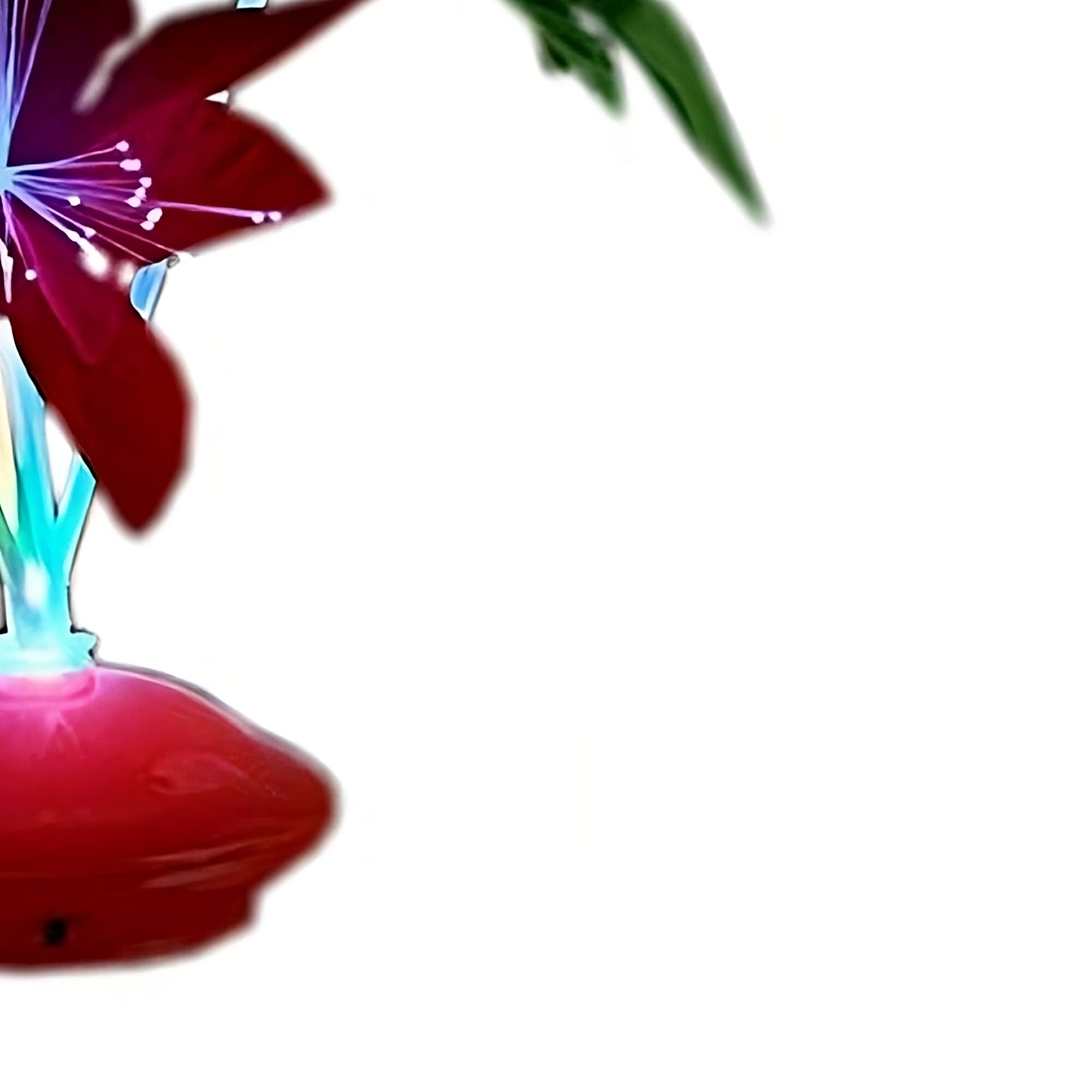 blinkee Festive Luminescent Poinsettia Centerpiece - Fiber Optic Floral Display, 11.5in x 5.5in, Plastic, Blue/Green/Red, Model F