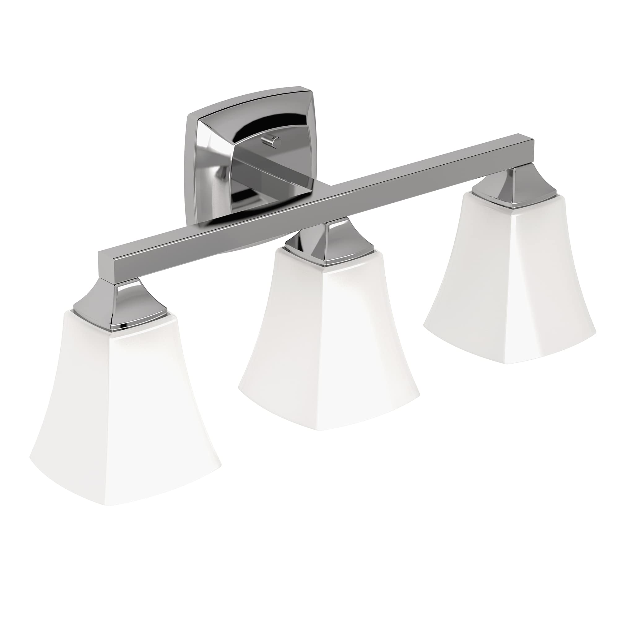 Moen Voss 3-Light Bath Vanity Fixture, Chrome, Frosted Glass, Model YB5163CH, 7.24 x 9.61 x 26.89 inches