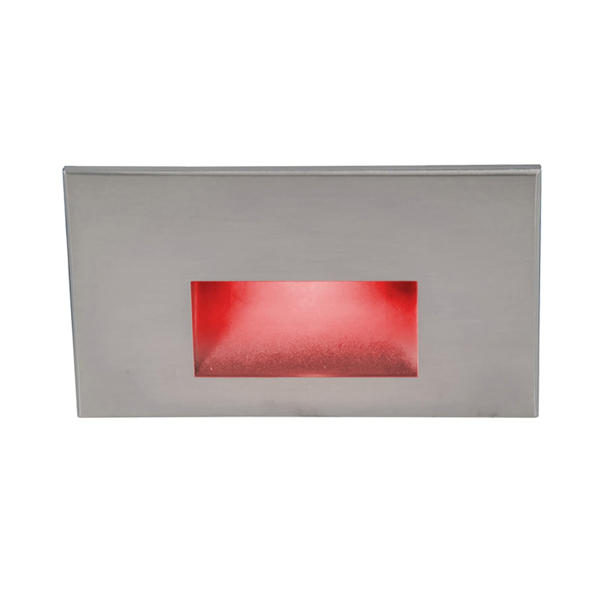 WAC Landscape Lighting, LEDme 120V LED Horizontal Indoor and Outdoor Step and Wall Light Red in Stainless Steel