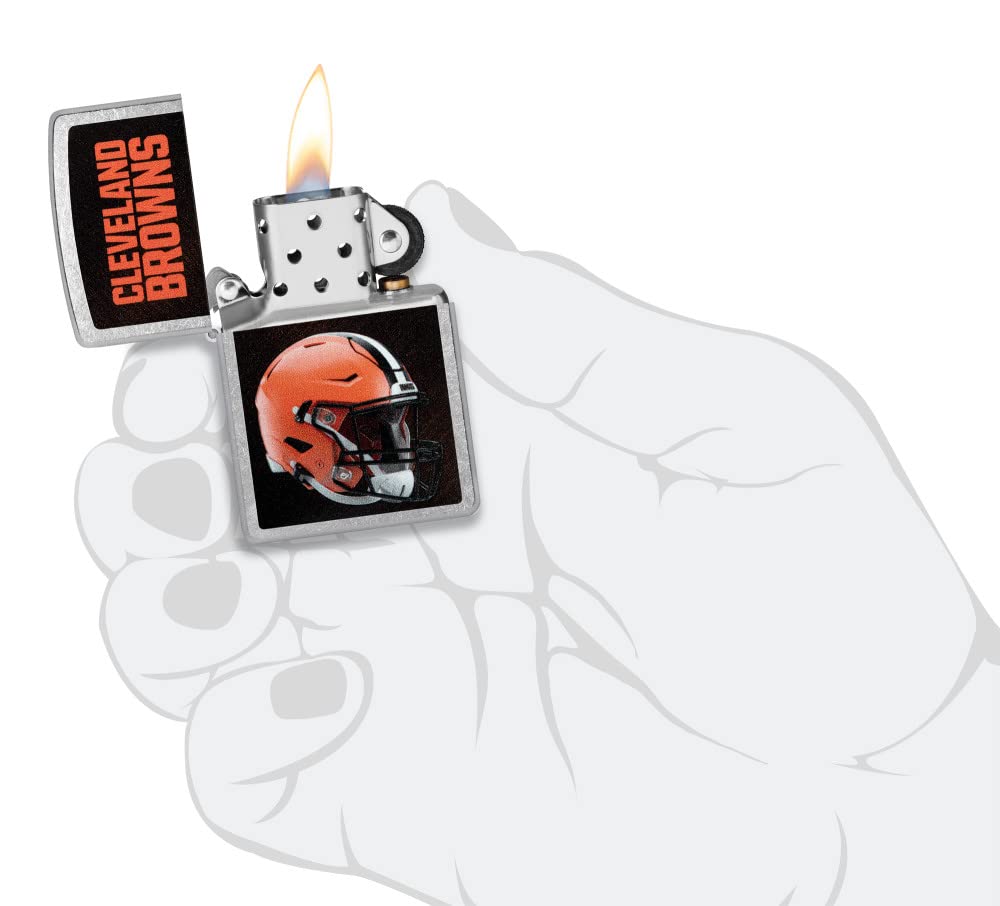 Zippo Nfl Cleveland Browns Helmet Street Chrome Pocket Lighter