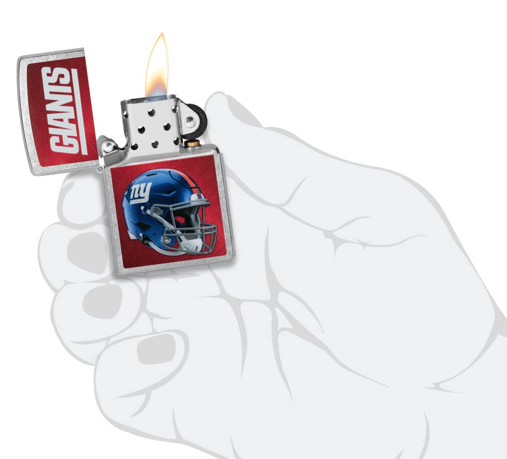 Zippo Nfl New York Giants Helmet Street Chrome Pocket Lighter