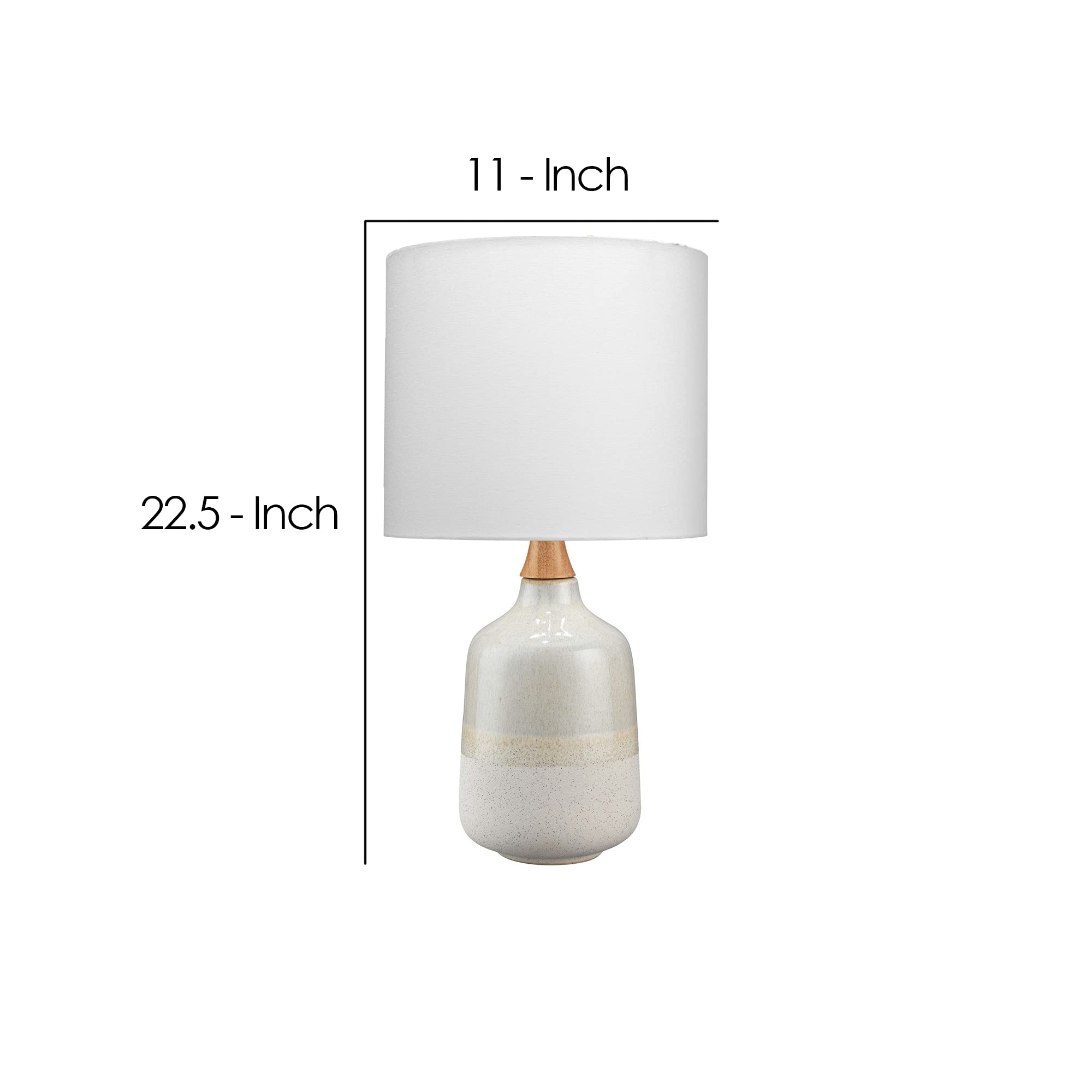 Benjara Table Lamp With Ceramic Bottle Shape Body, Cream