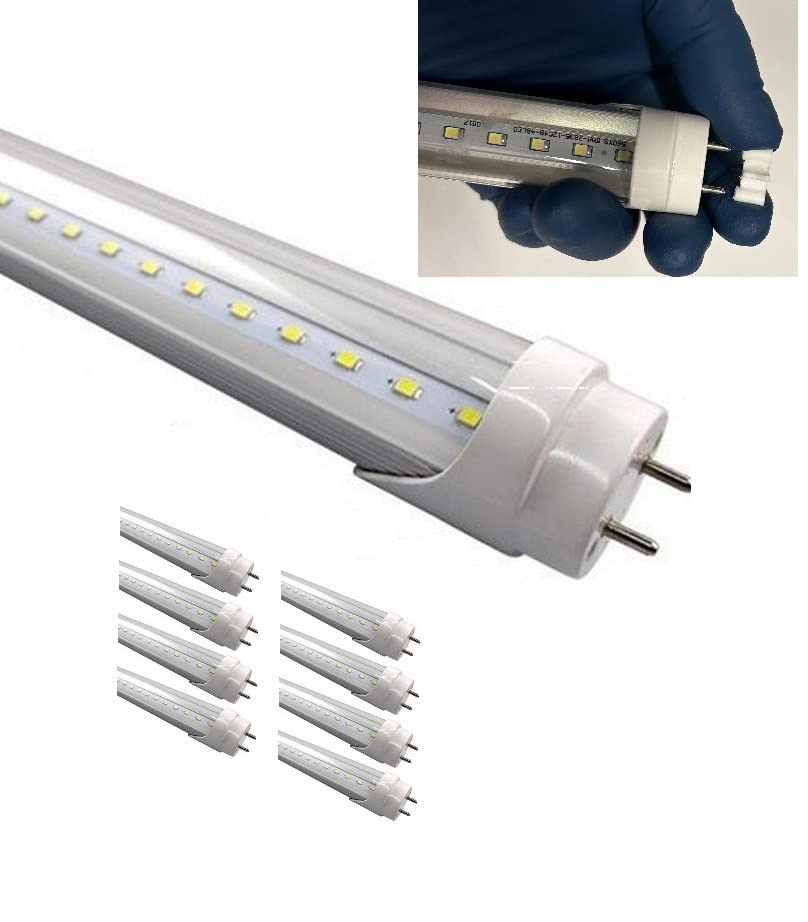 Fulight (8-Pack) Type B & Dimmable Warm T8 Led Tube Light - T8 4Ft 48-Inch 18W, Warm White 3000-3500K, F32T8, F34T12/Ww, Double-