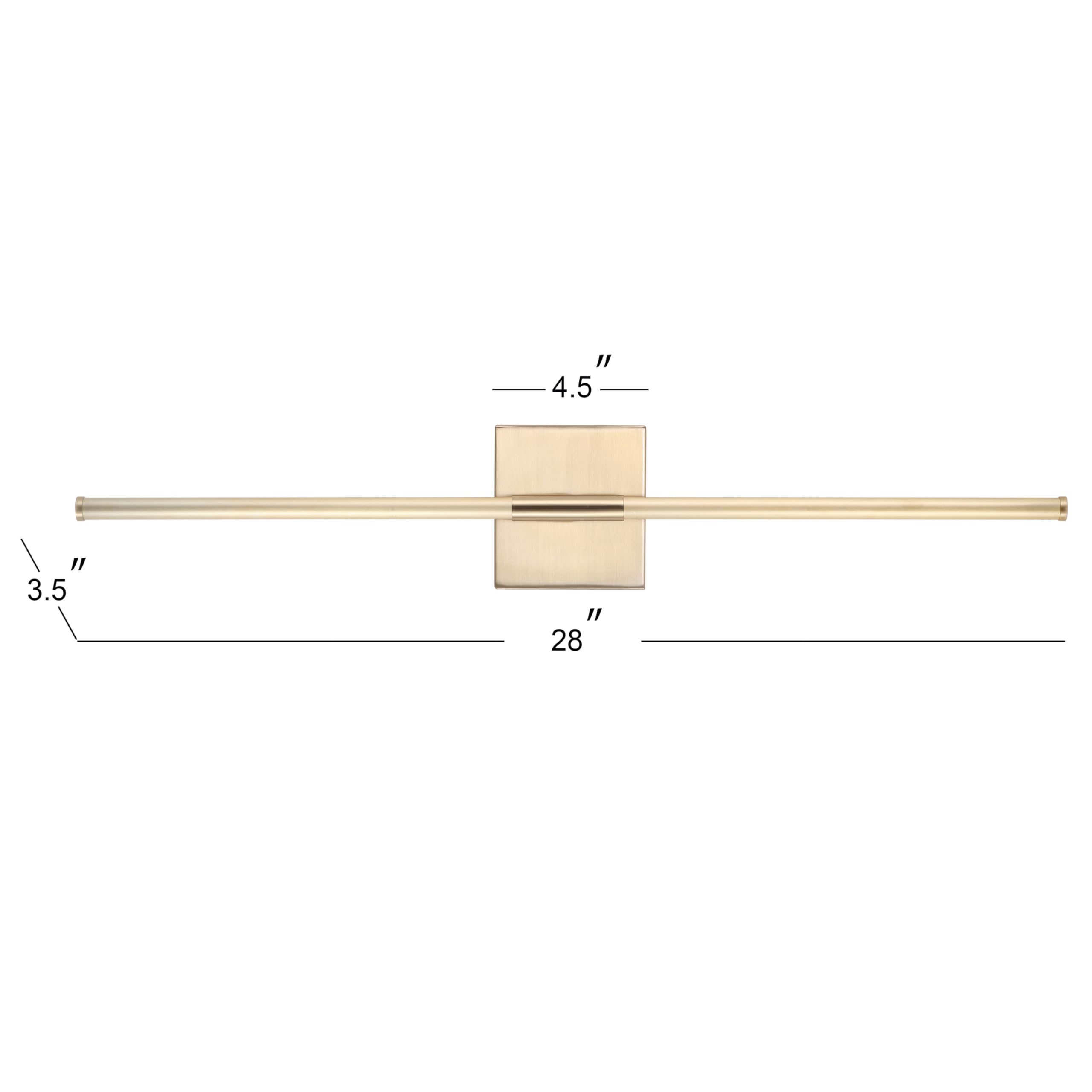 Jonathan Y Jyl7022B-Set2 Makena 28'' Modern Minimalist Dimmable Integrated Led Metal Wall Sconce, Gold (Set Of 2) For Bedroom, L