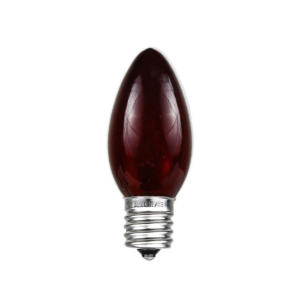 Novelty Lights C9 Incandescent Christmas Replacement Bulbs - 7 Watt, Red, 25 Count, Indoor/Outdoor Use