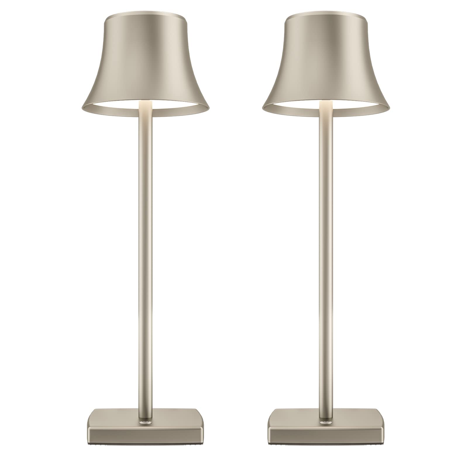 2 Pack LED Cordless Table Lamps Rechargeable,5000mAh Battery Operated Table Light,3 Color Stepless Dimming,Portable Small Desk L