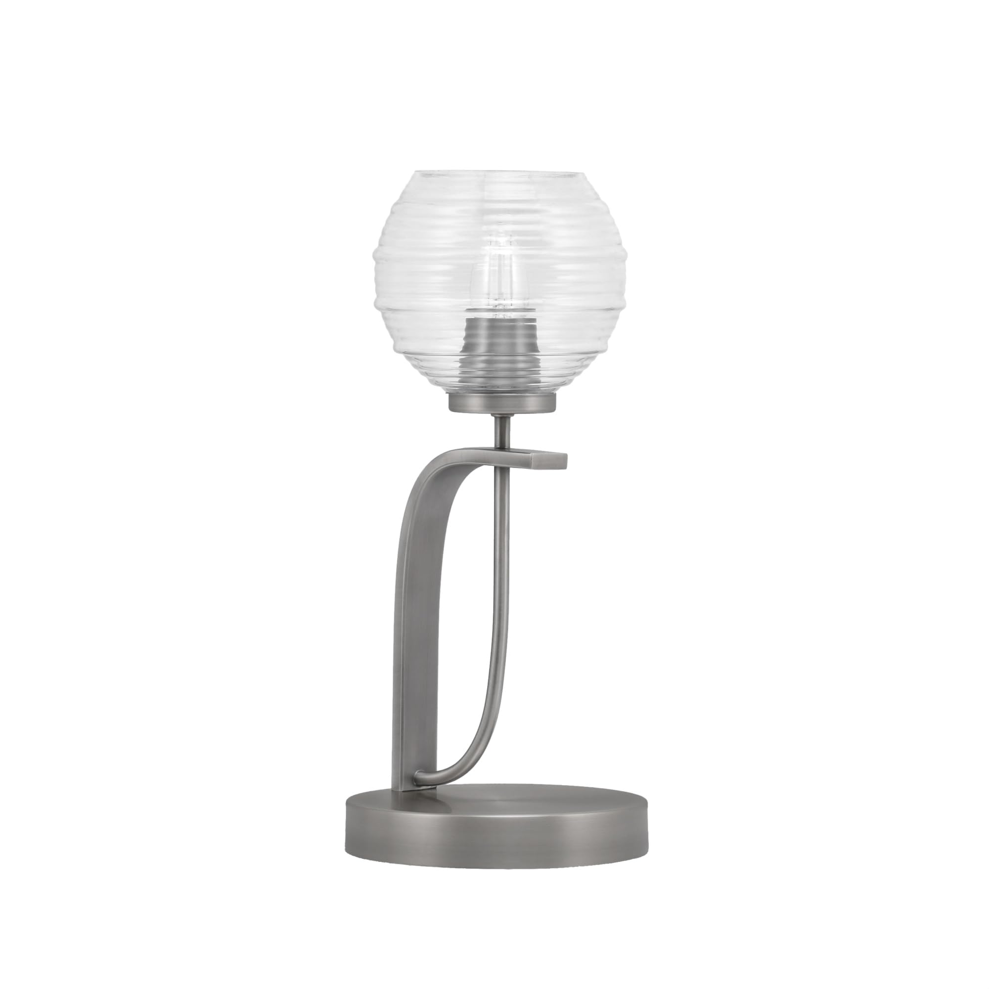 Toltec Lighting Cavella Accent Lamp, Graphite Finish, 6&quot; Clear Ribbed Glass